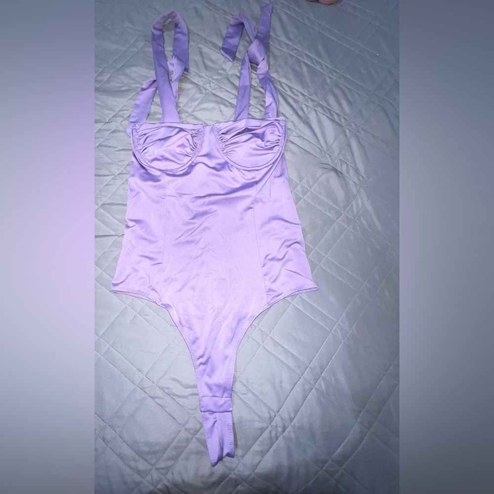 Lilac Strap Tie Bodysuit